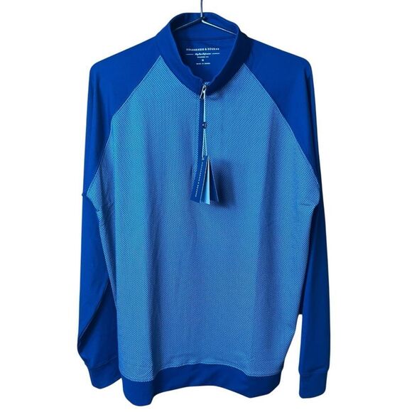 Holderness & Bourne Henderson Pullover Seashore Blue 1/4 Zip Men’s Sz Medium NWT - Picture 3 of 12